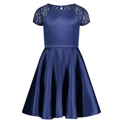 Little Girl's Lace & Satin Fit-&-Flare Party Dress