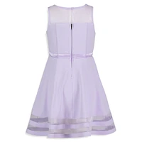 Girl's Sleeveless Illusion Mesh Dress