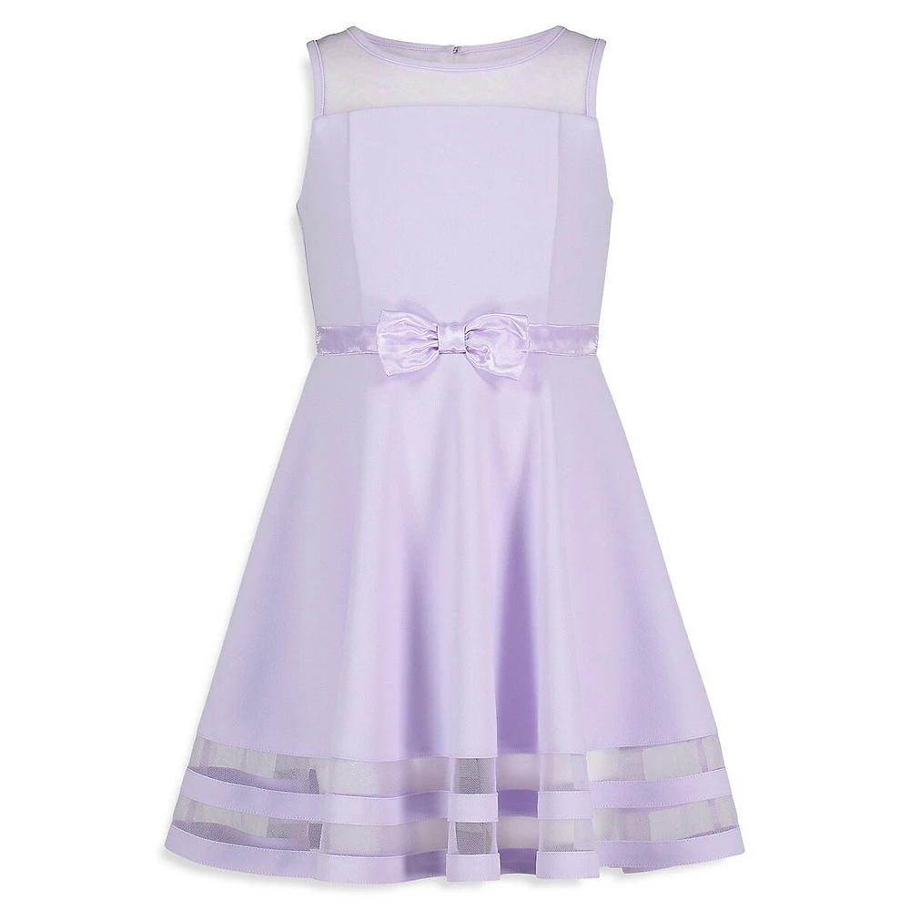 Little Girl's Sleeveless Illusion Mesh Dress