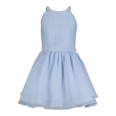 Girl's Lace & Chiffon Fit-&-Flare Party Dress