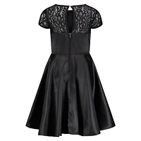 Girl's Lace & Satin Fit-&-Flare Party Dress