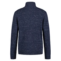 Boy's Mockneck Space-Dye 3-Button Sweater