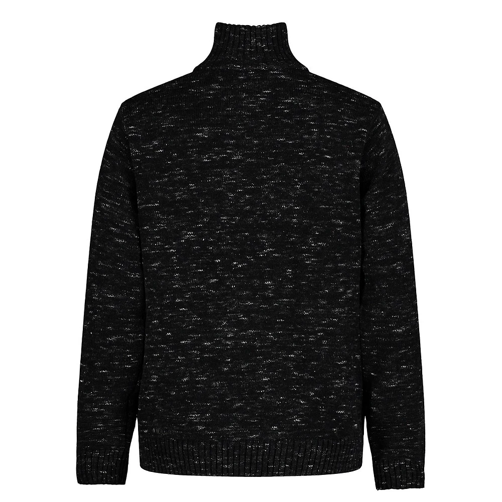 Boy's Quarter-Zip Space-Dye Sweater