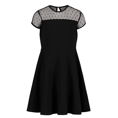 Girl's Swiss Dot Illusion Dress