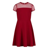 Girl's Swiss Dot Illusion Dress