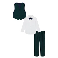 Little Boy's 4-Piece Sharkskin Vest Set