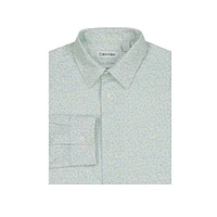 Boy's Stretch-Poplin Floral Shirt