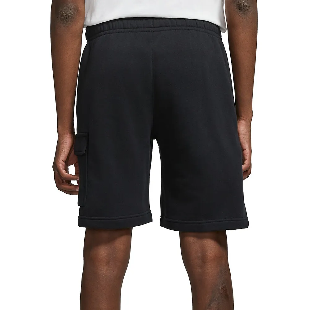 Cotton-Blend Fleece Cargo Shorts