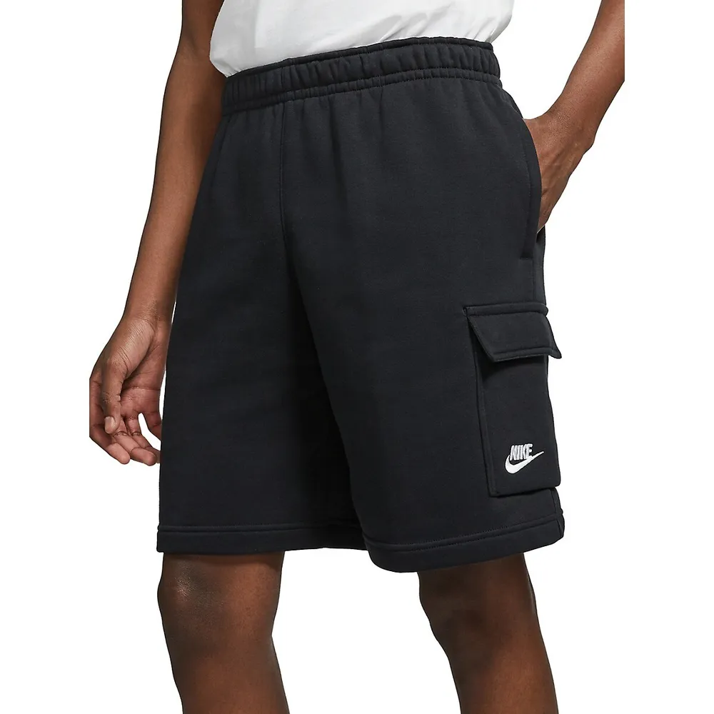 Cotton-Blend Fleece Cargo Shorts