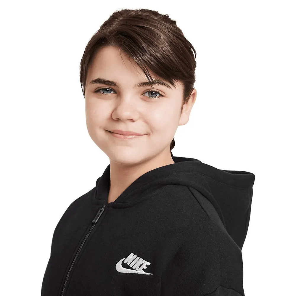 Girl's Sportswear Club Fleece Full-Zip Hoodie