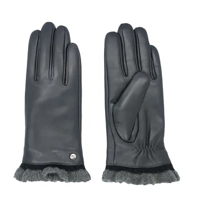 Leather Glove With Knit Cuff
