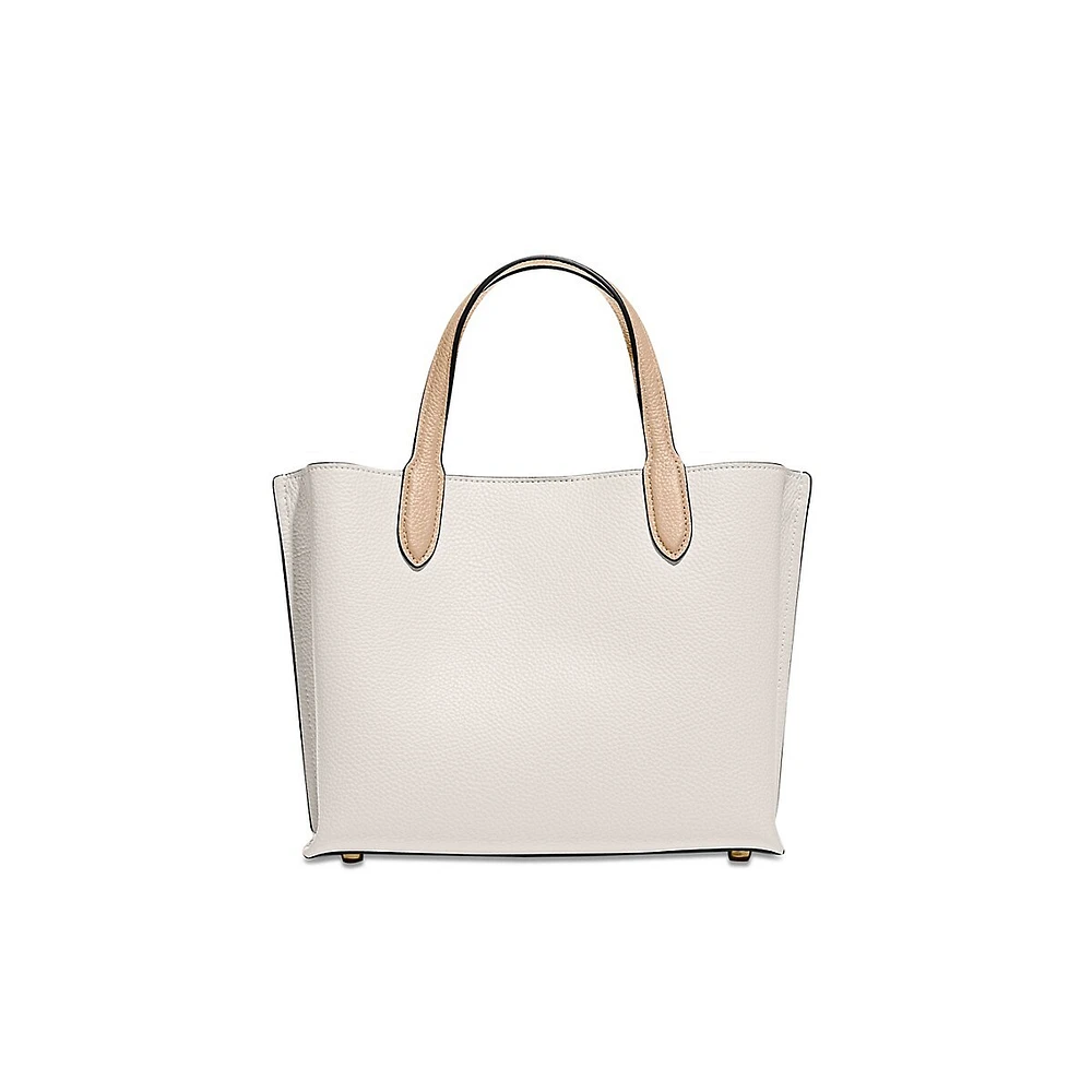 Colourblock Leather Convertible Tote