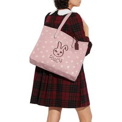 COACH Lunar New Year Recycled Canvas Tote 42 With Rabbit | Square One