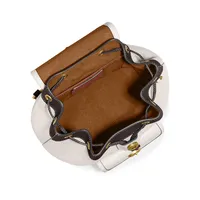 Riya Leather Drawstring Backpack