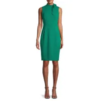 Sleeveless Tie-Neck Sheath Dress