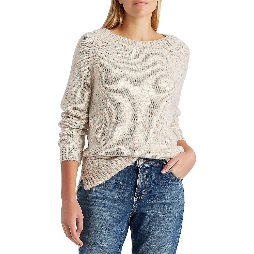 Boatneck Cotton-Blend Sweater