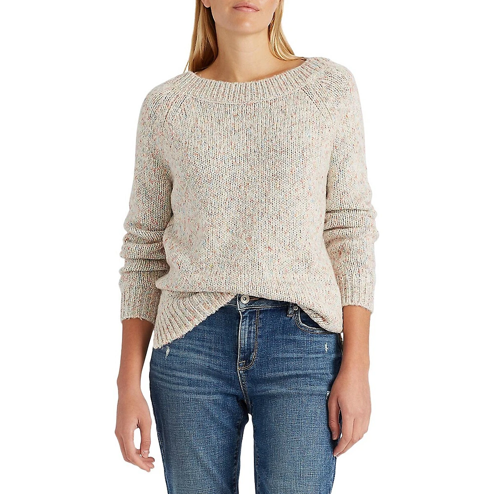 Boatneck Cotton-Blend Sweater