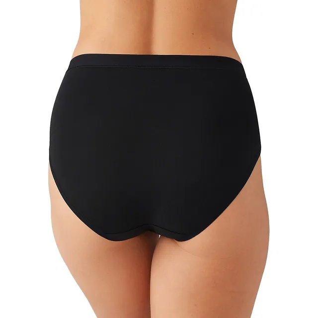 Wacoal Understated High-rise Stretch Cotton Briefs In Black