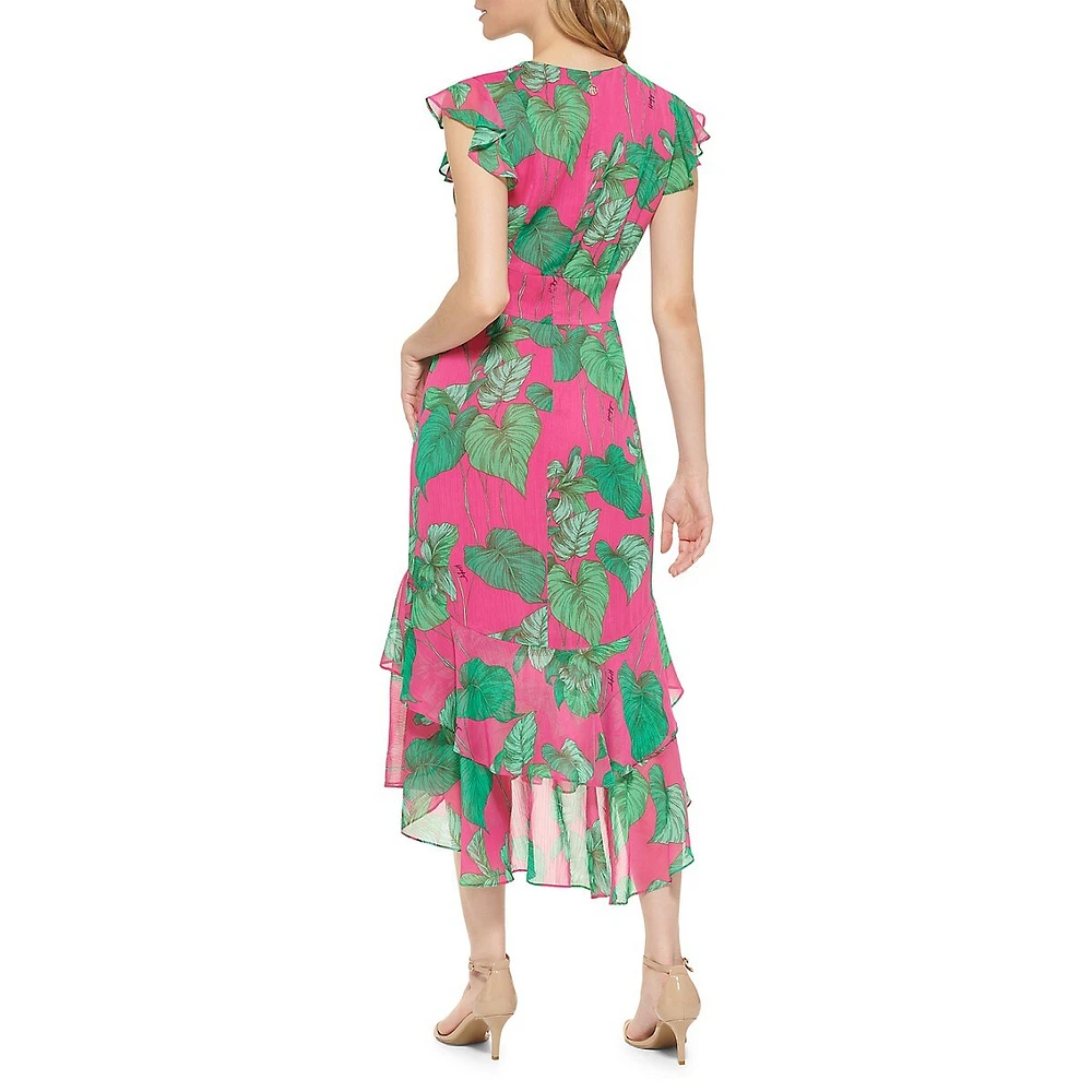 Island Orchid Floral Midi Dress