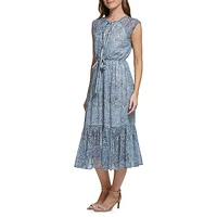 Paisley Colombier Crinkle Chiffon Maxi Dress