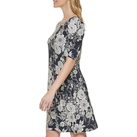 Robe trapèze en jersey à imprimé floral Zinnia