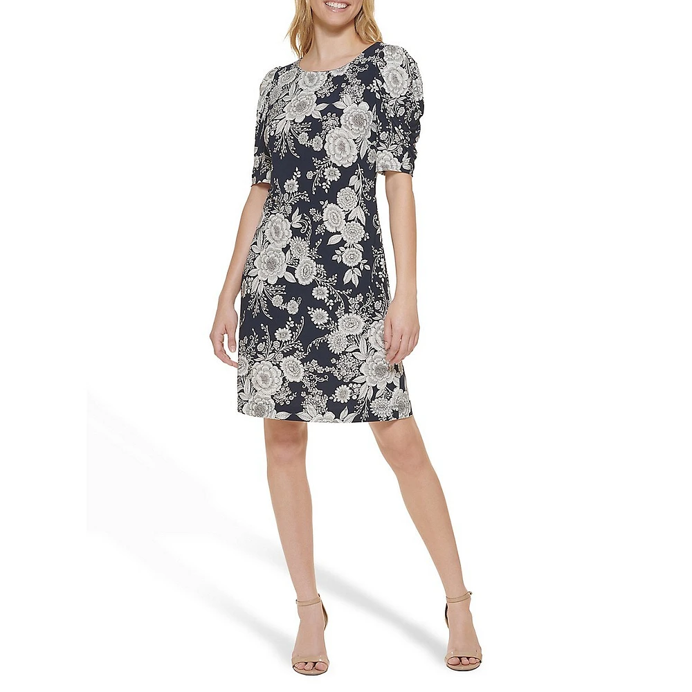 Robe trapèze en jersey à imprimé floral Zinnia