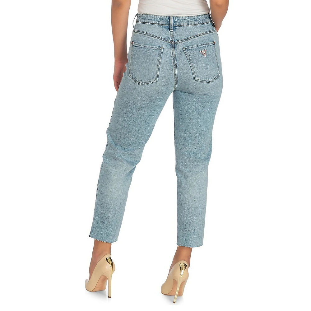 Smart Guess Slim-Fit Distressed Mom Jeans