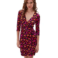 Julian 2 Printed Silk Jersey Mini Wrap Dress