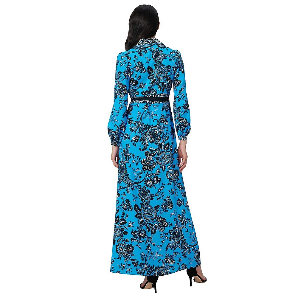 Joshua Mixed-Print Tied Maxi Shirt Dress