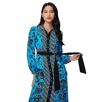 Joshua Mixed-Print Tied Maxi Shirt Dress