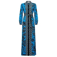 Joshua Mixed-Print Tied Maxi Shirt Dress