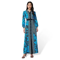 Joshua Mixed-Print Tied Maxi Shirt Dress