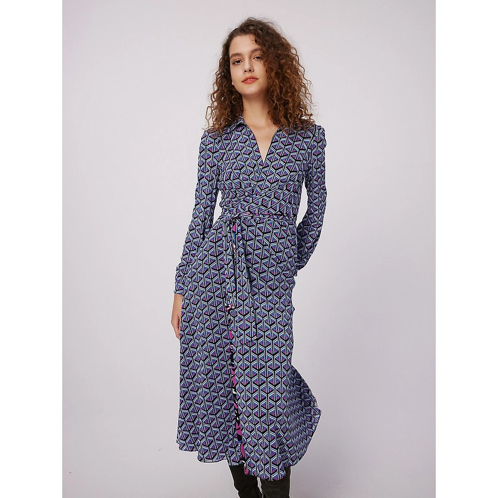 Phoenix Reversible Mesh Midi Wrap Dress