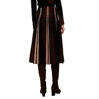 Tribeca Pleated Knit Midi Skirt