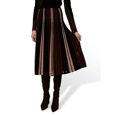 Tribeca Pleated Knit Midi Skirt