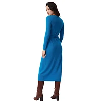 Astrid Wool & Cashmere Knit Midi Wrap Dress