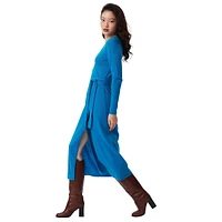 Astrid Wool & Cashmere Knit Midi Wrap Dress