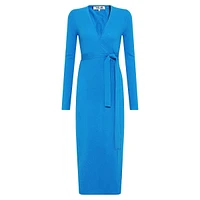 Astrid Wool & Cashmere Knit Midi Wrap Dress