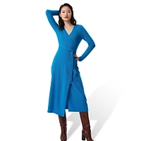 Astrid Wool & Cashmere Knit Midi Wrap Dress