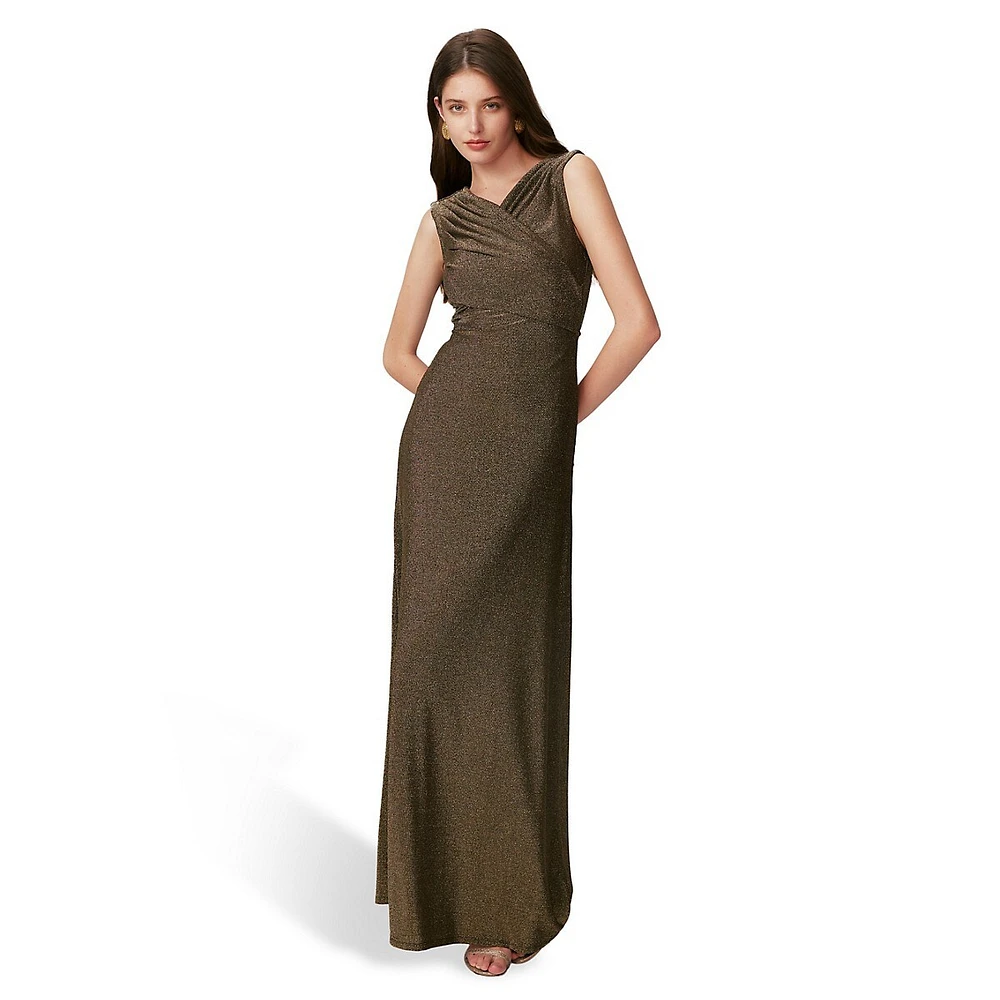 Tomas Shimmer-Finish Gown