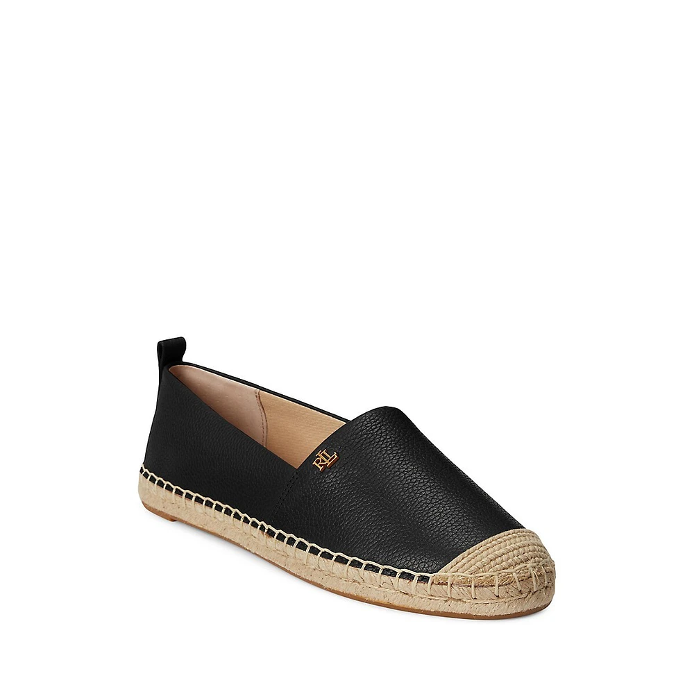 Cameryn IV Tumbled Leather Espadrille Flats