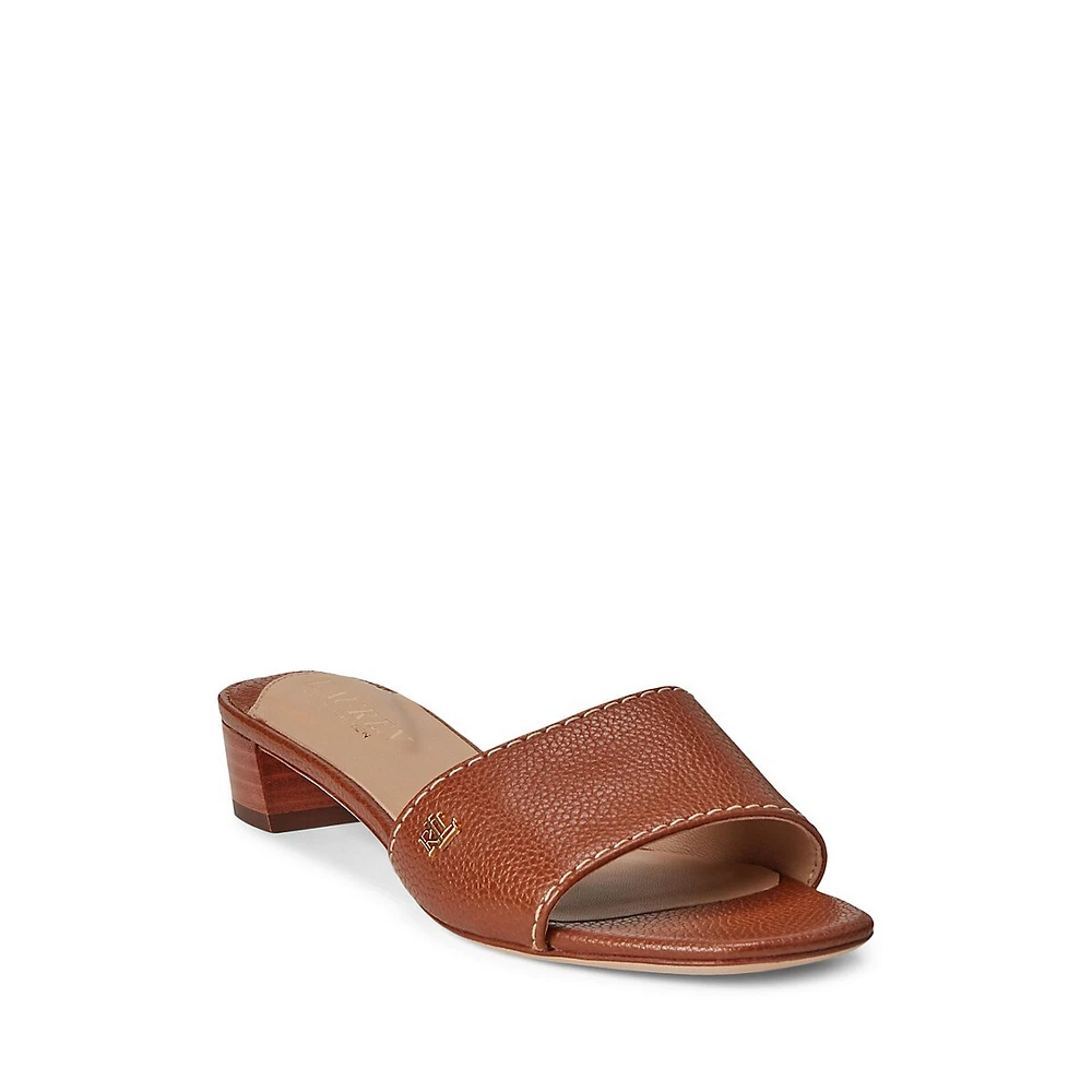 Fay Tumbled Leather Slide Sandals