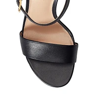 Gwen Burnished Leather Stilleto Sandals