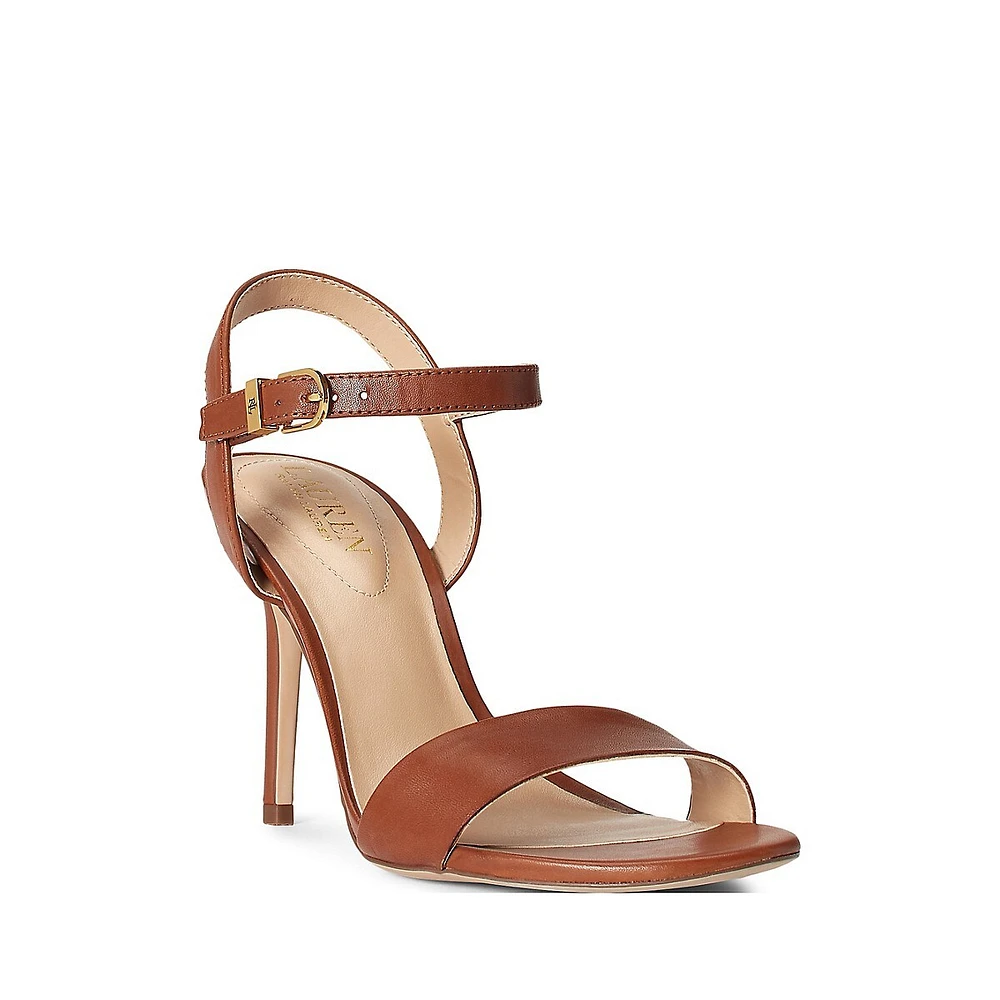 Gwen Burnished Leather Stilleto Sandals
