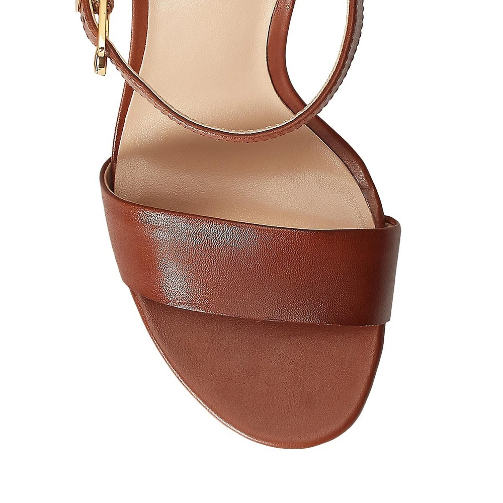 Gwen Burnished Leather Stilleto Sandals