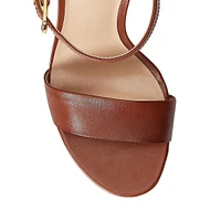 Gwen Burnished Leather Stilleto Sandals
