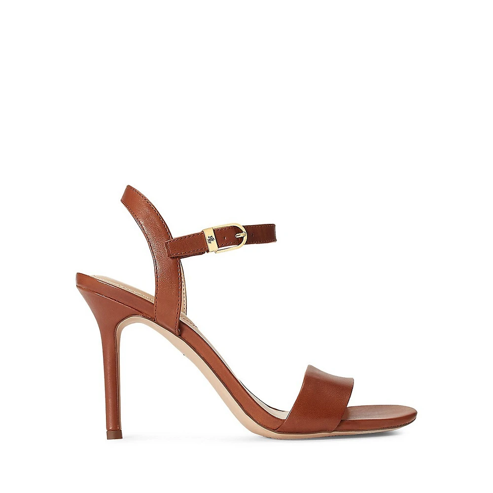 Gwen Burnished Leather Stilleto Sandals