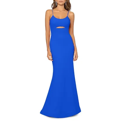 Scuba Crepe Cutout Trumpet Gown