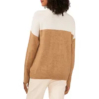 Extended-Shoulder Colourblock Cozy Sweater