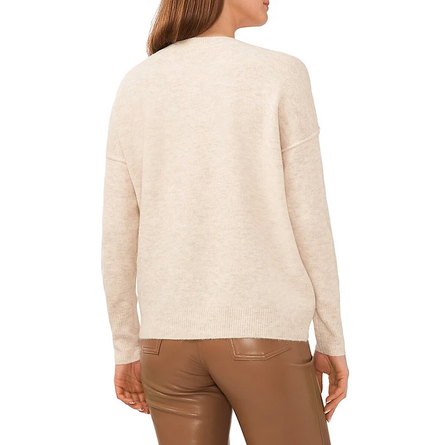 Vince Camuto Extended-Shoulder Seamed Cozy Sweater